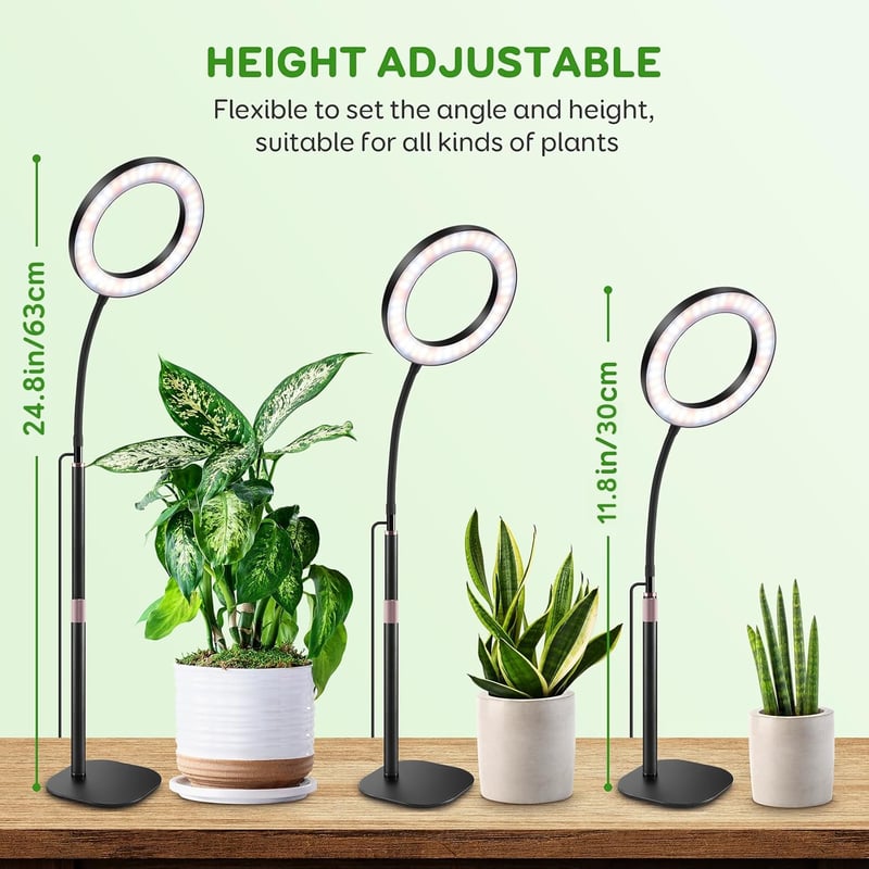 COKOLILA 80 LED növénylámpa teljes spektrum, 360° forgatható, időzítővel - One Head Desk Plant Lamp