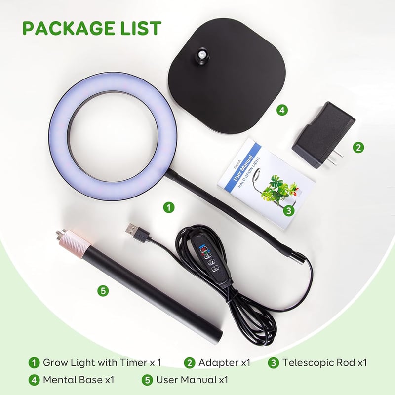 COKOLILA 80 LED növénylámpa teljes spektrum, 360° forgatható, időzítővel - One Head Desk Plant Lamp
