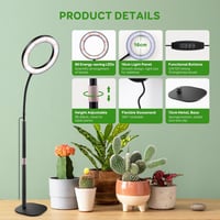 COKOLILA 80 LED növénylámpa teljes spektrum, 360° forgatható, időzítővel - One Head Desk Plant Lamp 5