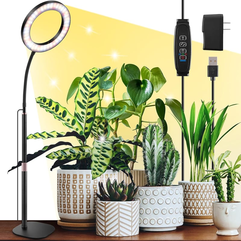COKOLILA 80 LED növénylámpa teljes spektrum, 360° forgatható, időzítővel - One Head Desk Plant Lamp