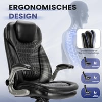 Manažérske kancelárske kreslo COLAMY z priedušnej kože – ergonomická otočná stolička s vreckovým pružinovým sedadlom, vyklápacími opierkami na ruky a tichými kolieskami 5