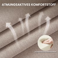 COLAMY Tapecirane blagovaonske stolice, set od 2 komada, moderne stolice od tkanine s fiksnim naslonom i drvenim nogama, za blagovaonicu, kuhinju, restoran, boja devine dlake 7