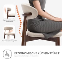 Sada 2 čalúnených jedálenských stoličiek COLAMY s drevenými nohami – béžová 5
