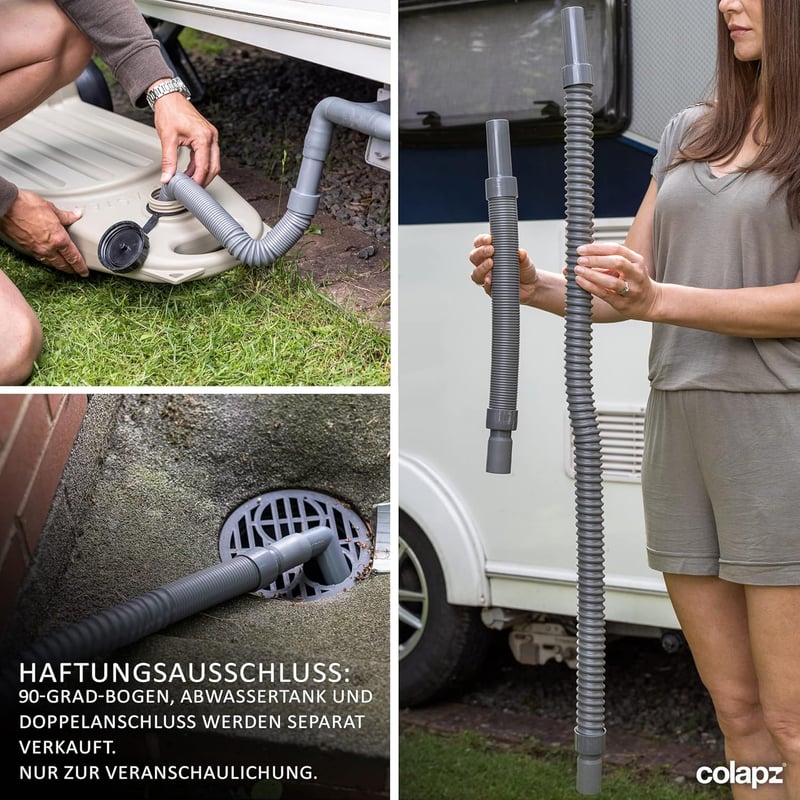 Colapz Összecsukható Szürkeviztank 8m Csőrendszer Lakóautóhoz Karavánhoz