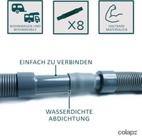 Colapz Összecsukható Szürkeviztank 8m Csőrendszer Lakóautóhoz Karavánhoz 2