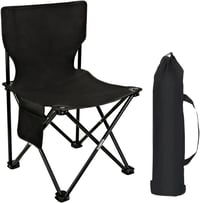 coldchill Ultrakönnyű Összecsukható Kempingszék Fekete 40x30cm Horgászat Túrázás Strand - Black 1