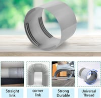 COLEESON 150mm Klíma Kipufogó Cső Adapter Ablak Csatlakozó PVC Hosszabbító 3