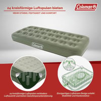 Saltea gonflabilă de o persoană Coleman Comfort Airbed, 188 x 85 x 22 cm, verde, pat pentru oaspeți pentru interior și exterior, sarcină max. 148 kg, pentru camping și festivaluri 5