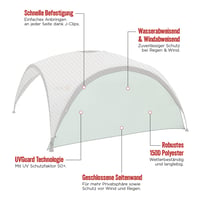 Bočná stena pre altánok Coleman Event Shelter Pro XL 4,5 x 4,5 m, nepremokavý bočný panel aj ako ochrana pred slnkom, zelená 2