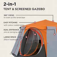 Coleman Octagon 8 személyes családi sátor 360° kilátással, acélvázas, vízálló kempingsátor 4