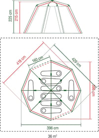 Coleman Octagon 8 személyes családi sátor 360° kilátással, acélvázas, vízálló kempingsátor 6