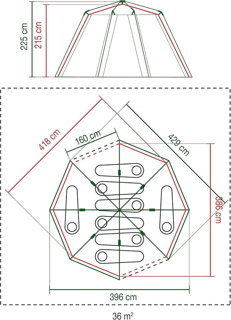 Coleman Octagon 8 személyes családi sátor 360° kilátással, acélvázas, vízálló kempingsátor
