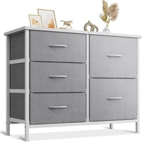 Coleshome 5 fiókos szövetszekrény fa tetővel, acélvázzal, hálószobába és nappaliба 1