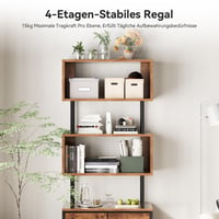 Bibliotecă îngustă cu 5 niveluri Coleshome cu 3 sertare, raft vertical, stil vintage 3