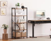 Coleshome 5 szintes könyvespolc tárolóhellyel, 145 cm magas, barna 2