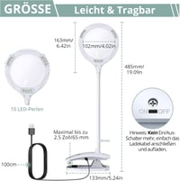 COLFULINE LED Nagyítólámpa 5X 10X Állvánnyal Asztali Lupa Olvasáshoz Állítható Fényerő 7