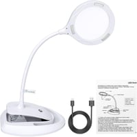 COLFULINE LED Nagyítólámpa 5X 10X Állvánnyal Asztali Lupa Olvasáshoz Állítható Fényerő 9