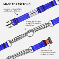 CollarDirect Martingale Kutyanyakörv Rozsdamentes Acél Lánccal Kék Közepes 4
