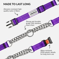 CollarDirect Reflektív Martingale Kutyanyakörv Láncos Edzéshez Lila S 30-37cm 4