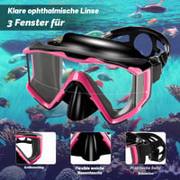 Set de snorkeling pentru adulți Collazoey – Mască panoramică de scufundări cu lentile din sticlă securizată, protecție anti-aburire și anti-scurgeri, tub de respirat uscat, pentru scufundări și snorkeling 3