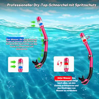 Set de snorkeling pentru adulți Collazoey – Mască panoramică de scufundări cu lentile din sticlă securizată, protecție anti-aburire și anti-scurgeri, tub de respirat uscat, pentru scufundări și snorkeling 6