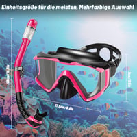 Set de snorkeling pentru adulți Collazoey – Mască panoramică de scufundări cu lentile din sticlă securizată, protecție anti-aburire și anti-scurgeri, tub de respirat uscat, pentru scufundări și snorkeling 5