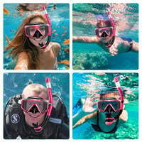 Set de snorkeling pentru adulți Collazoey – Mască panoramică de scufundări cu lentile din sticlă securizată, protecție anti-aburire și anti-scurgeri, tub de respirat uscat, pentru scufundări și snorkeling 7
