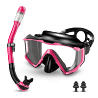 Set de snorkeling pentru adulți Collazoey – Mască panoramică de scufundări cu lentile din sticlă securizată, protecție anti-aburire și anti-scurgeri, tub de respirat uscat, pentru scufundări și snorkeling 1