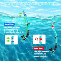 Collazoey Snorkel szett felnőtteknek száraz szeleppel, páramentes búvármaszk, edzett üveglencse - Black/green 6