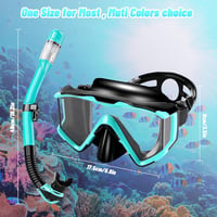 Collazoey Snorkel szett felnőtteknek száraz szeleppel, páramentes búvármaszk, edzett üveglencse - Black/green 2