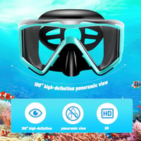 Collazoey Snorkel szett felnőtteknek száraz szeleppel, páramentes búvármaszk, edzett üveglencse - Black/green 3