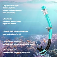 Collazoey Snorkel szett felnőtteknek száraz szeleppel, páramentes búvármaszk, edzett üveglencse - Black/green 5