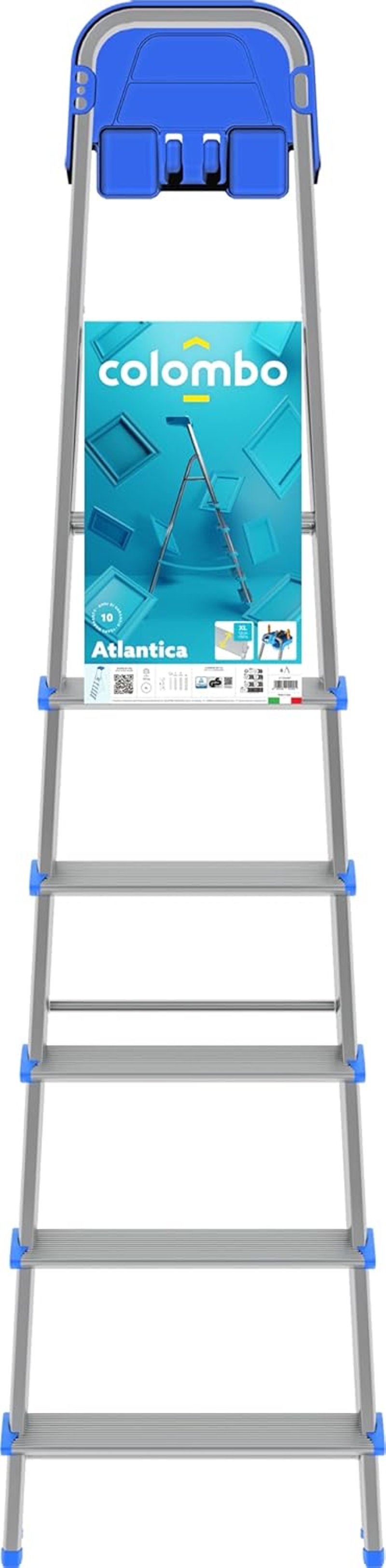 Colombo Newscal Atlantica 6 lépcsős alumínium létra 2,02m 150kg terhelhetőség