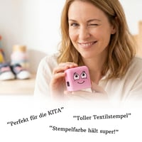 COLOP Marky súprava pečiatok na textil a menoviek DIY | na textil a školské potreby | vodeodolný čierny atrament na textil | 1000 odtlačkov | písmená, čísla, piktogramy, etikety a nažehľovacia páska 6