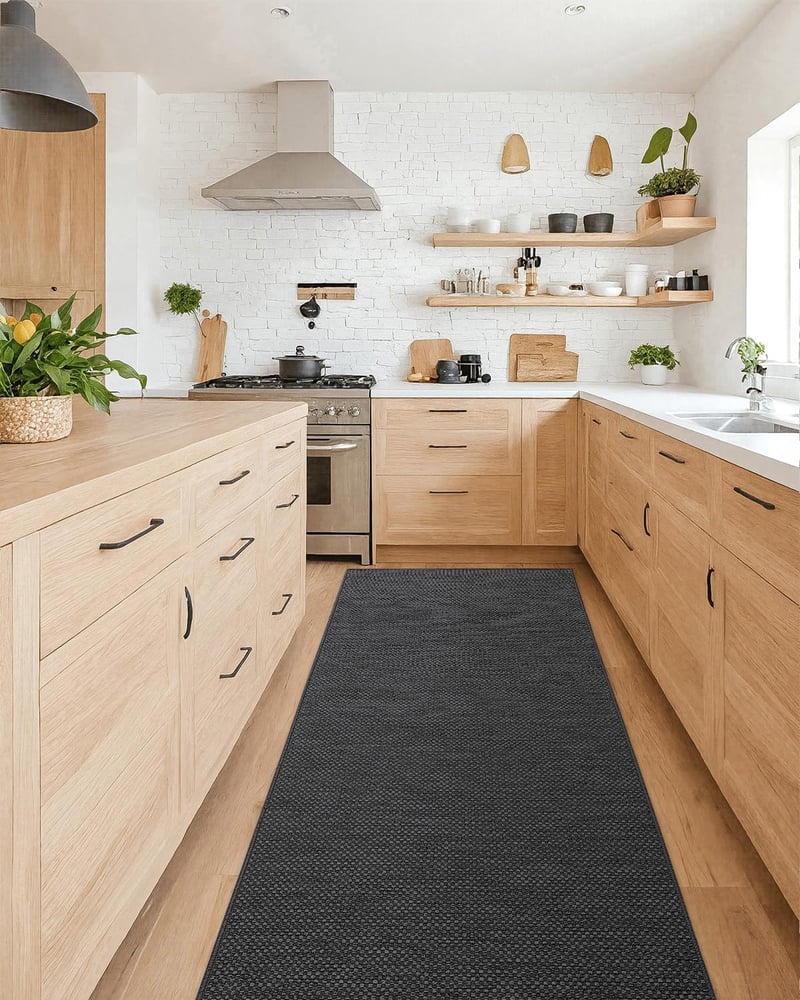 COLOR&GEOMETRY Konyhai futópad 65x240 cm, csúszásmentes gumis alap, mosható szürke konyhai szőnyeg