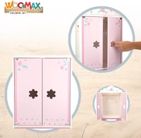 ColorBaby WOOMAX Fa Babaruha Szekrény 3 Akasztóval - Babaházhoz Való Bútor Gyerekeknek 3 Éves Kortól - Fejlesztő Játék 2