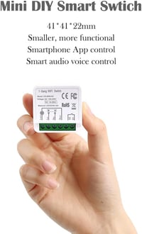 ColoRock WiFi Okos Kapcsolómodul - 2-Utas Mini Relé Modul 16A, Smart Life/Tuya Applikációval, Alexa és Google Home Kompatibilis, Hagyományos 2