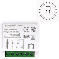 ColoRock WiFi Okos Kapcsolómodul - 2-Utas Mini Relé Modul 16A, Smart Life/Tuya Applikációval, Alexa és Google Home Kompatibilis, Hagyományos 1