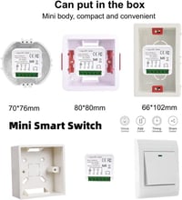 ColoRock WiFi Okos Kapcsolómodul - 2-Utas Mini Relé Modul 16A, Smart Life/Tuya Applikációval, Alexa és Google Home Kompatibilis, Hagyományos 8