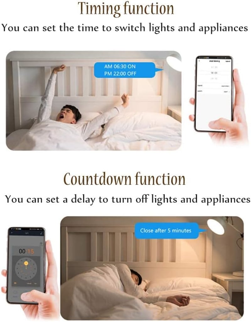 ColoRock WiFi Okos Kapcsolómodul - 2-Utas Mini Relé Modul 16A, Smart Life/Tuya Applikációval, Alexa és Google Home Kompatibilis, Hagyományos