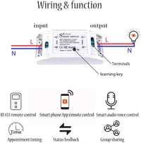ColoRock WiFi okos villanykapcsoló Alexa Google Home vezérléssel, 2 távirányítóval 4