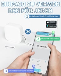 COLORWING Q30 Bluetooth Címkenyomtató, Hordozható Mini Címkéző Készülék iOS Android Kompatibilis, Fehér 5