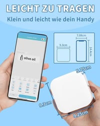 COLORWING Q30 Bluetooth Címkenyomtató, Hordozható Mini Címkéző Készülék iOS Android Kompatibilis, Fehér 6