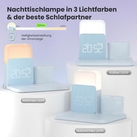 COLSUR 5 az 1-ben töltőállomás kék Apple Watch iPhone AirPods 15W gyors vezeték nélküli töltő éjjeli lámpával ébresztővel 4