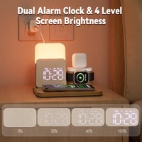 COLSUR 6 v 1 magnetická bezdrôtová nabíjacia stanica, 25 W, budík, nočné svetlo 3
