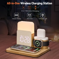 COLSUR 6 v 1 magnetická bezdrôtová nabíjacia stanica, 25 W, budík, nočné svetlo 2