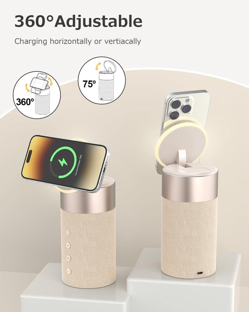 COLSUR Bluetooth hangszóró vezeték nélküli töltővel és éjszakai fénnyel 2 az 1-ben
