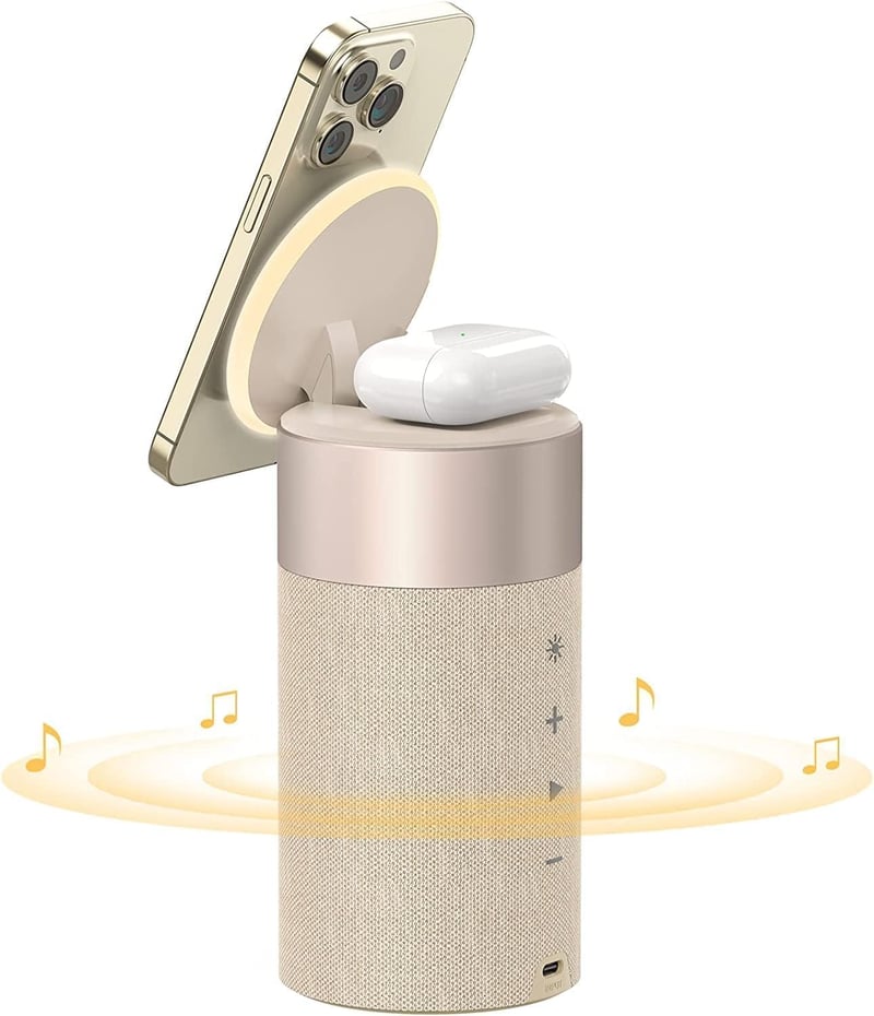 COLSUR Bluetooth hangszóró vezeték nélküli töltővel és éjszakai fénnyel 2 az 1-ben