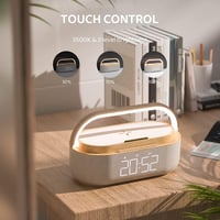 COLSUR digitális ébresztőóra rádió vezeték nélküli töltővel, Bluetooth hangszóró USB csatlakozóval 3