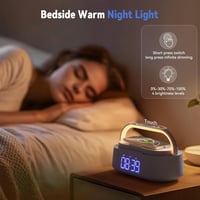 COLSUR digitális ébresztőóra vezeték nélküli töltővel, Bluetooth hangszóróval és éjszakai lámpával 5